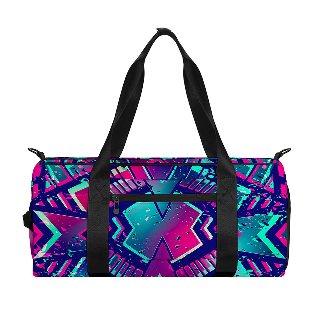 Neon Ethnic Aztec Trippy Print Gym Bag