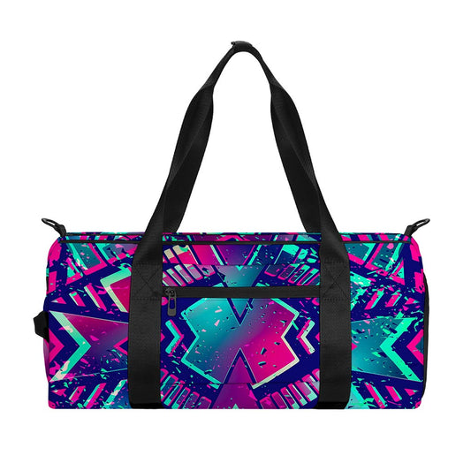 Neon Ethnic Aztec Trippy Print Gym Bag