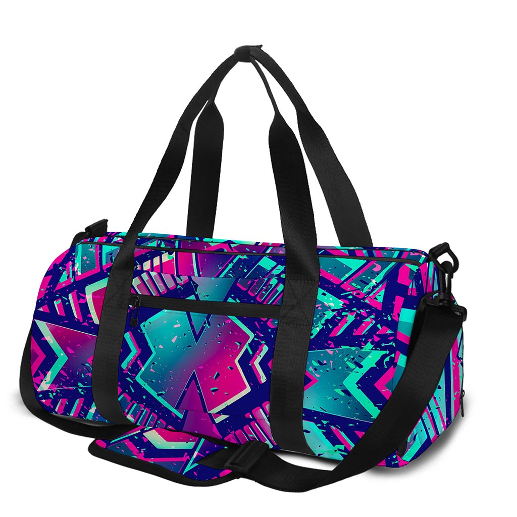 Neon Ethnic Aztec Trippy Print Gym Bag