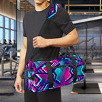 Neon Ethnic Aztec Trippy Print Gym Bag