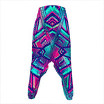 Neon Ethnic Aztec Trippy Print Hammer Pants