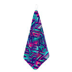 Neon Ethnic Aztec Trippy Print Hand Towel
