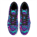 Neon Ethnic Aztec Trippy Print High Top Leather Sneakers