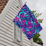 Neon Ethnic Aztec Trippy Print House Flag