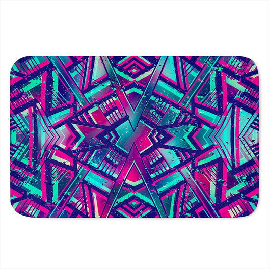 Neon Ethnic Aztec Trippy Print Indoor Door Mat