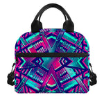 Neon Ethnic Aztec Trippy Print Insulated Lunch Bag