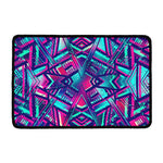 Neon Ethnic Aztec Trippy Print Kitchen Mat