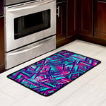 Neon Ethnic Aztec Trippy Print Kitchen Mat