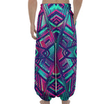 Neon Ethnic Aztec Trippy Print Lantern Pants