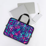 Neon Ethnic Aztec Trippy Print Laptop Sleeve With Handle