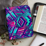 Neon Ethnic Aztec Trippy Print Leather Bible Cover