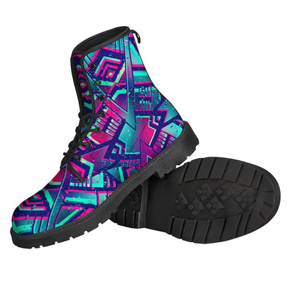 Neon Ethnic Aztec Trippy Print Backpack