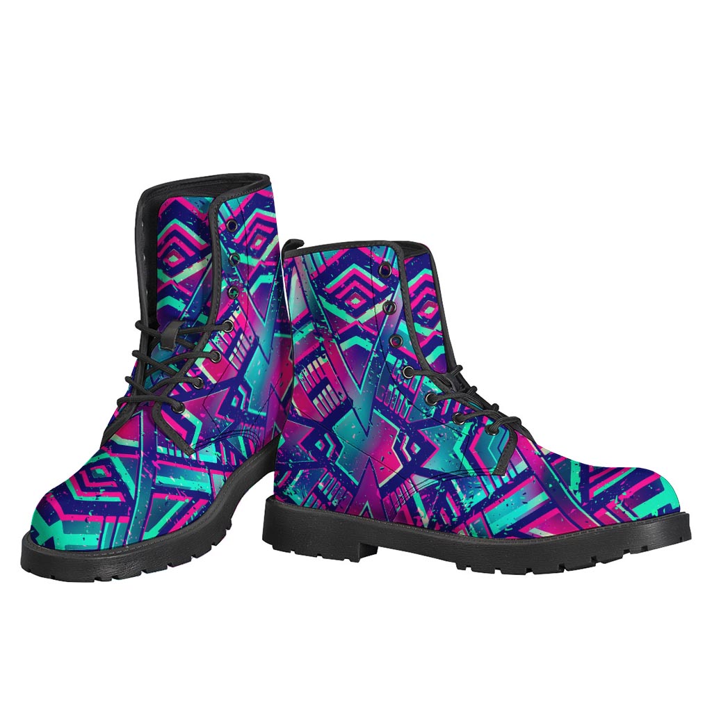 Neon Ethnic Aztec Trippy Print Backpack