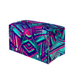 Neon Ethnic Aztec Trippy Print Leather Tissue Box Cover