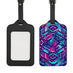Neon Ethnic Aztec Trippy Print Luggage Tag