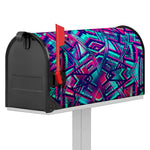 Neon Ethnic Aztec Trippy Print Mailbox Cover