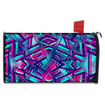 Neon Ethnic Aztec Trippy Print Mailbox Cover