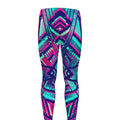 Neon Ethnic Aztec Trippy Print Men's Leggings