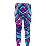 Neon Ethnic Aztec Trippy Print Men's leggings