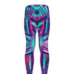 Neon Ethnic Aztec Trippy Print Men's leggings