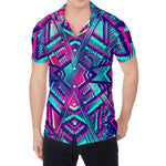 Neon Ethnic Aztec Trippy Print Men's Shirt