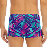 Neon Ethnic Aztec Trippy Print Men's Short Boxer Briefs