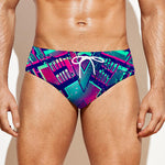 Neon Ethnic Aztec Trippy Print Men's Swim Briefs