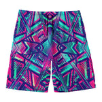Neon Ethnic Aztec Trippy Print Men's Swim Trunks