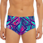 Neon Ethnic Aztec Trippy Print Men's Triangle Swim Briefs