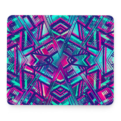 Neon Ethnic Aztec Trippy Print Mouse Pad