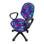 Neon Ethnic Aztec Trippy Print Office Chair Cover