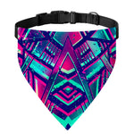 Neon Ethnic Aztec Trippy Print Over The Collar Dog Bandana