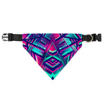 Neon Ethnic Aztec Trippy Print Over The Collar Dog Bandana