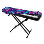 Neon Ethnic Aztec Trippy Print Piano Keyboard Cover