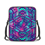Neon Ethnic Aztec Trippy Print Rectangular Crossbody Bag