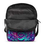 Neon Ethnic Aztec Trippy Print Rectangular Crossbody Bag