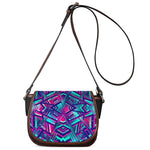 Neon Ethnic Aztec Trippy Print Saddle Bag