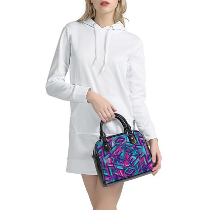 Neon Ethnic Aztec Trippy Print Shoulder Handbag