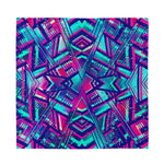 Neon Ethnic Aztec Trippy Print Silk Bandana