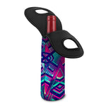 Neon Ethnic Aztec Trippy Print Single Neoprene Wine Tote