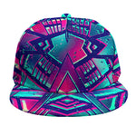Neon Ethnic Aztec Trippy Print Snapback Cap