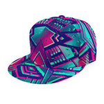 Neon Ethnic Aztec Trippy Print Snapback Cap