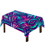 Neon Ethnic Aztec Trippy Print Tablecloth