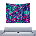 Neon Ethnic Aztec Trippy Print Tapestry