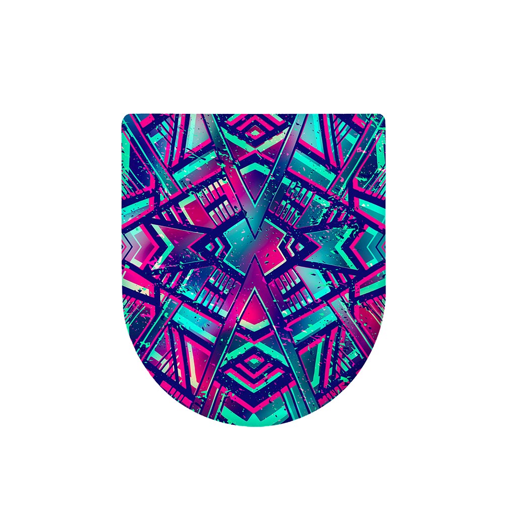 Neon Ethnic Aztec Trippy Print Toilet Lid Cover
