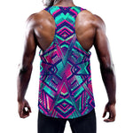 Neon Ethnic Aztec Trippy Print Training Tank Top