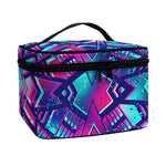 Neon Ethnic Aztec Trippy Print Travel Makeup Bag
