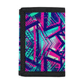 Neon Ethnic Aztec Trippy Print Trifold Wallet