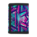 Neon Ethnic Aztec Trippy Print Trifold Wallet