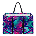 Neon Ethnic Aztec Trippy Print Utility Tote Bag